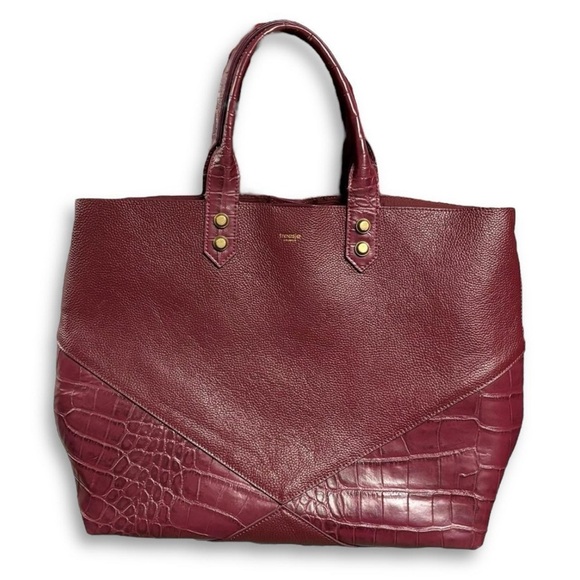 Treesje Burgundy Leather Tote Bag - Picture 1 of 6